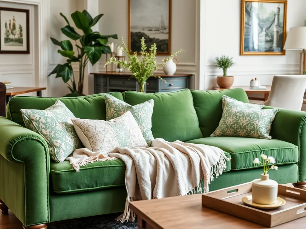 Zielona kanapa – jakie dodatki wybrać?