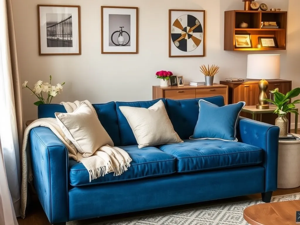 Niebieska kanapa – jakie dodatki wybrać?