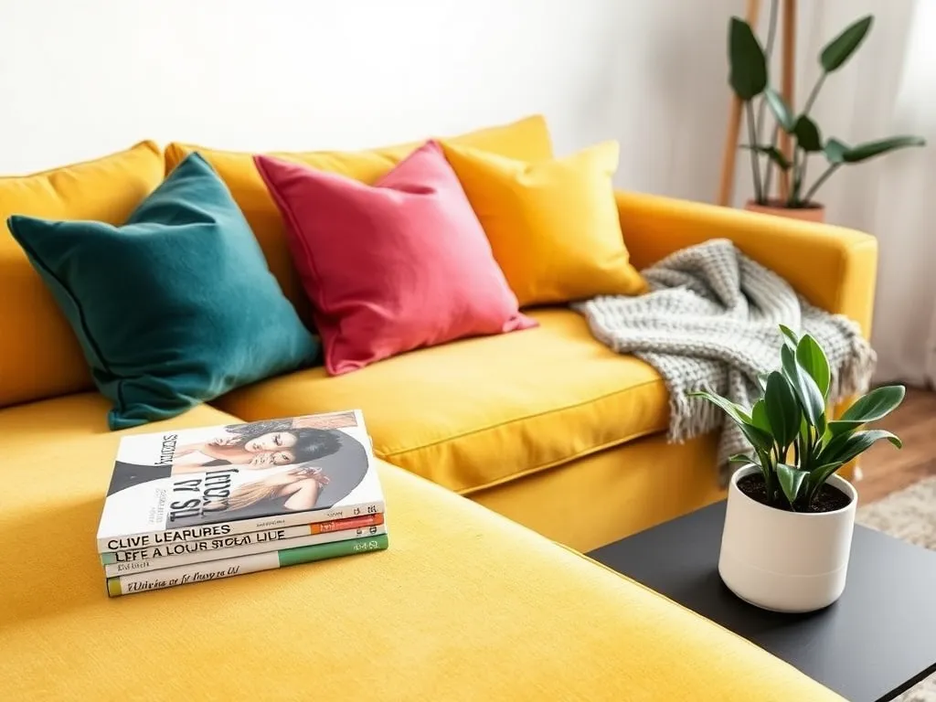 Musztardowa kanapa – jakie dodatki wybrać?